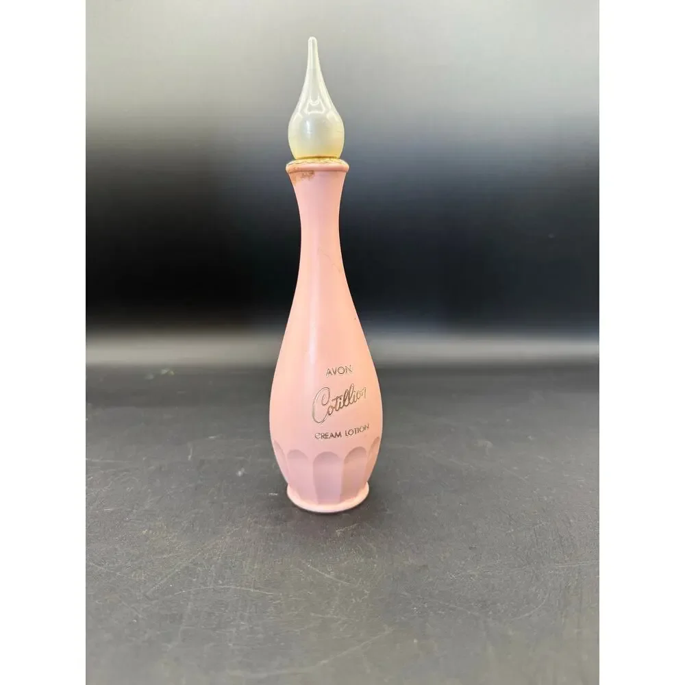 Avon Cotillion Cream Lotion Pink GENIE Bottle 4oz - 1965 - 7.75” Tall - Picture 2 of 6